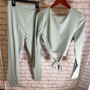 Mint Green Women's Leggings and Top Set